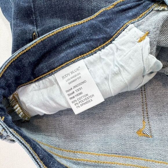 Judy Blue Jeans Womens 31 Medium Blue Skinny Denim Button Zipper Fly - Picture 7 of 10